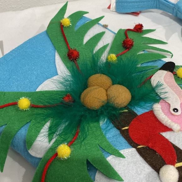 NWT PINK FLAMINGO and Palm Tree Appliqued Holiday Christmas Stockings Pair of 2 - Picture 6 of 8